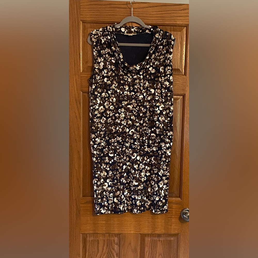 Michael Kors Navy and Cream Floral Midi Skirt